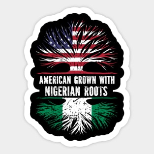 American Grown with Nigerian Roots USA Flag Sticker